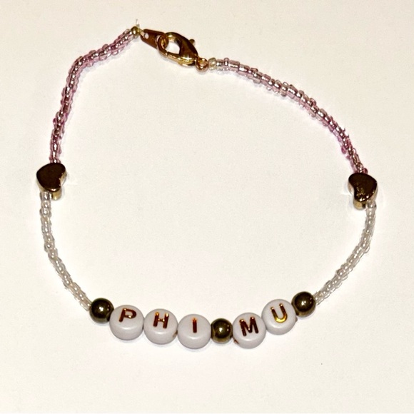 3 Pack Sorority Phi Mu Beaded Friendship Bracelets - Picture 3 of 8